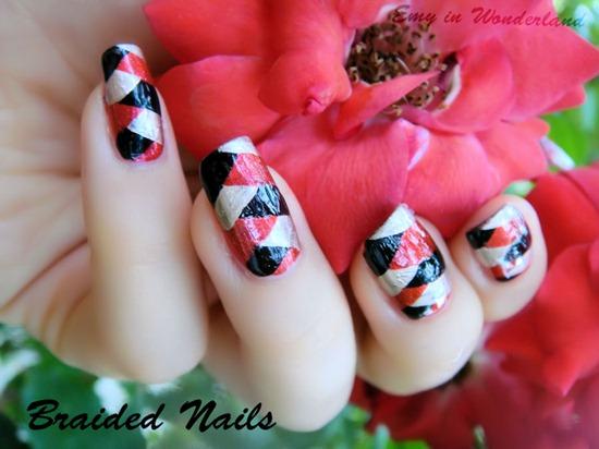 braided nails noir et rouge