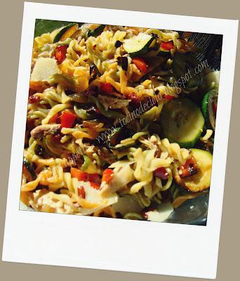 Salade de pâtes complète aux légumes d´été - Ensalada de pasta muy completa con verduras de verano