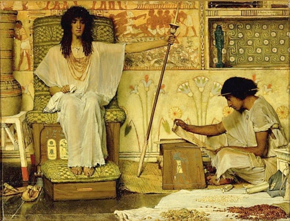 « Joseph gardien des greniers de Pharaon », par Lawrence Alma-Tadema, 1874.