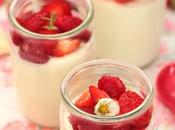 Crème yaourt chocolat blanc fruits rouges
