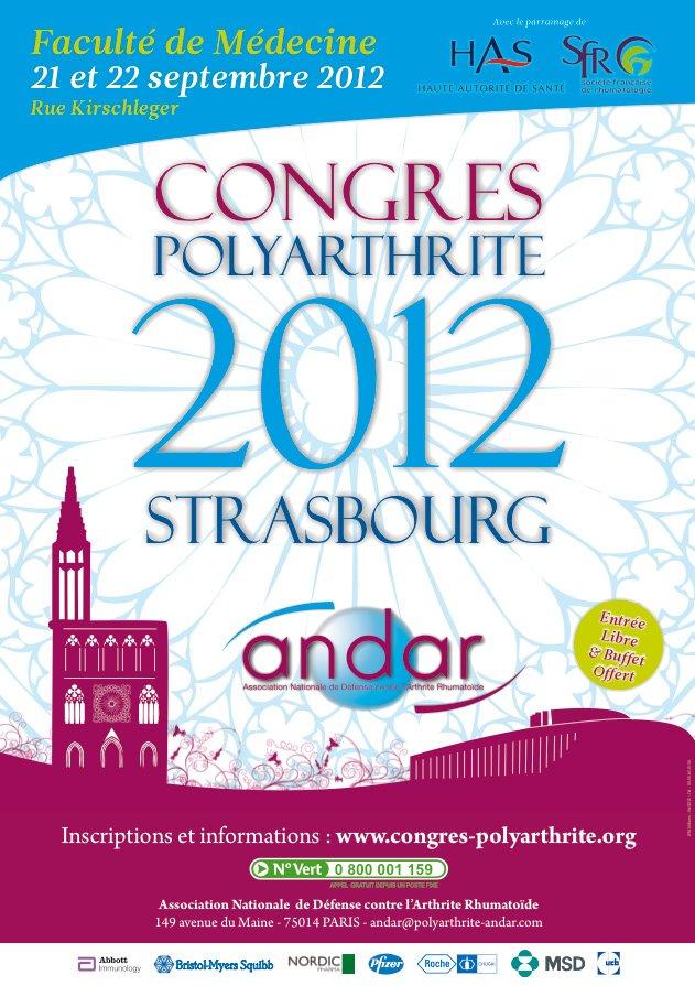 [Agenda] Congrès Polyarthrite, Strasbourg, 21 et 22 septembre 2012