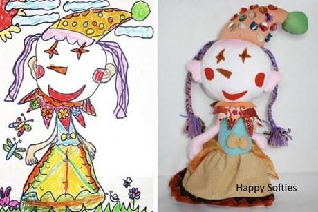 Les dessins de vos enfants transformés en poupées