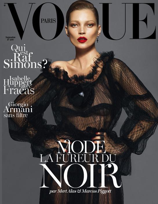 vogue cover2 Kate Moss, Lara Stone & Daria Werbowy Cover Vogue Paris Redesigned September Issue
