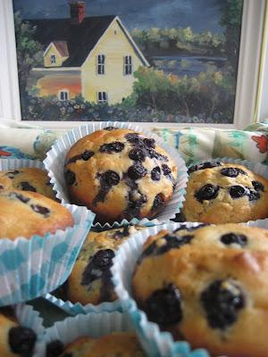 Muffins aux bleuets et aux fleurs à miel (mélilot) du Saguenay-Lac-Saint-Jean