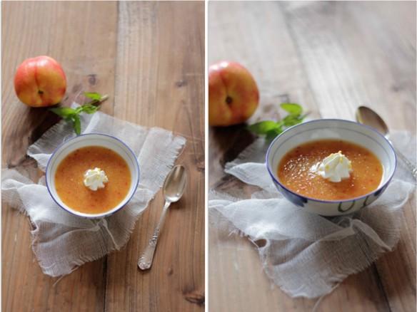 soupe de pêche à la lavande – chantilly au citron