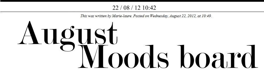 August Moods board