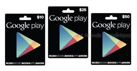 Google lance ses cartes prépayées pour le Play Store… aux US