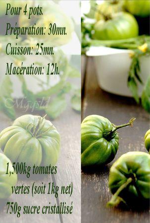 recette confitures tomates vertes