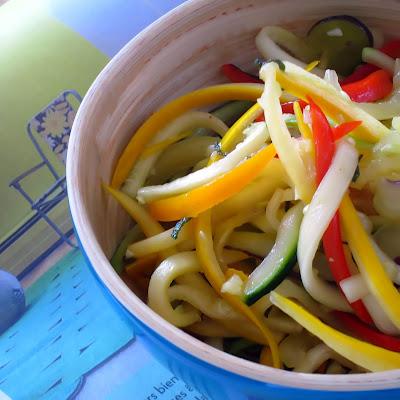 Spaghettis multicolores