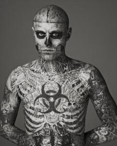 Zombie Boy, Rick Genest, squelette, Franck Lewis, tatouage,  Thierry Mugler, Lady Gaga, L’oréal, 