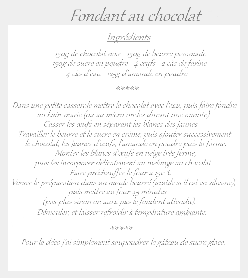 Le coin des recettes #2 : Fondant au chocolat
