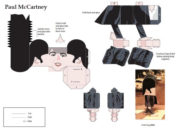 Papertoys The Beatles by Gary Willis (x 4)