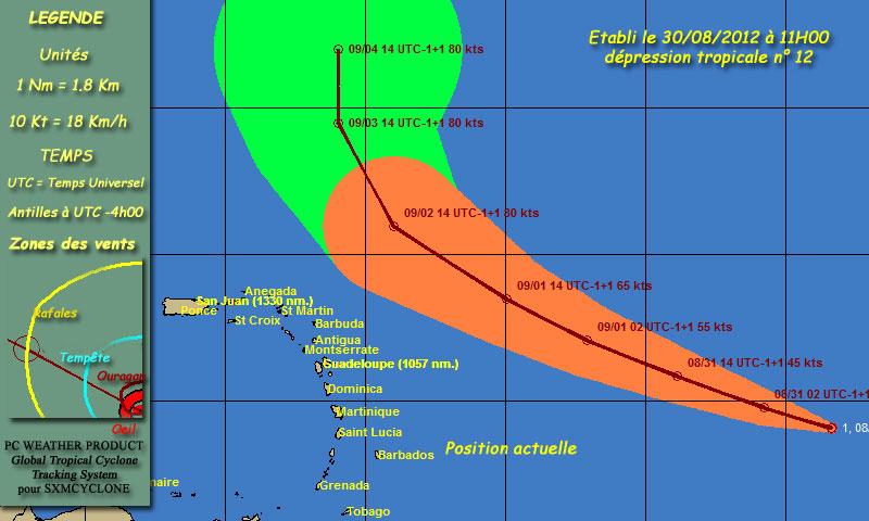 La dépression tropicale Leslie devrait passer au NORD des Leewards Islands