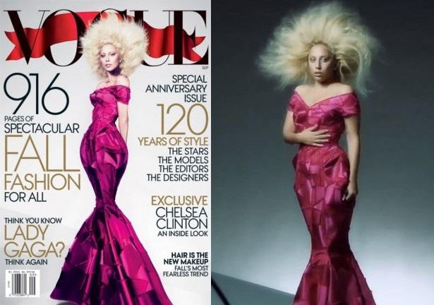 Lady Gaga photoshopée pour le Vogue