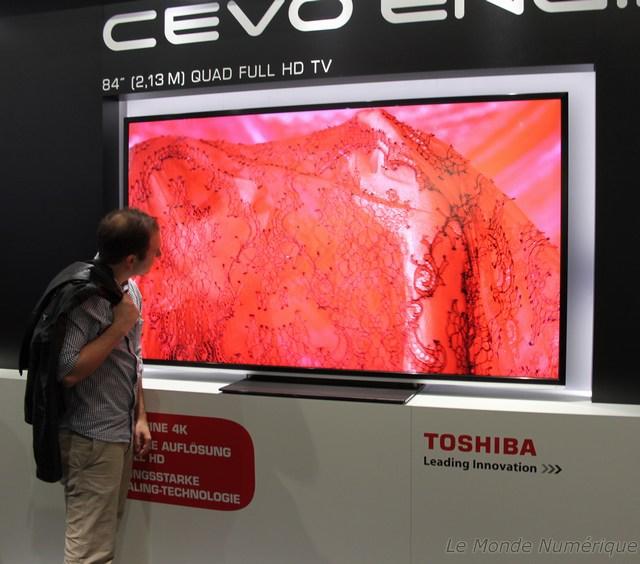 IFA 2012 : Toshiba montre une TV 84 pouces 4K et proposera une gamme de TV 4K début 2013