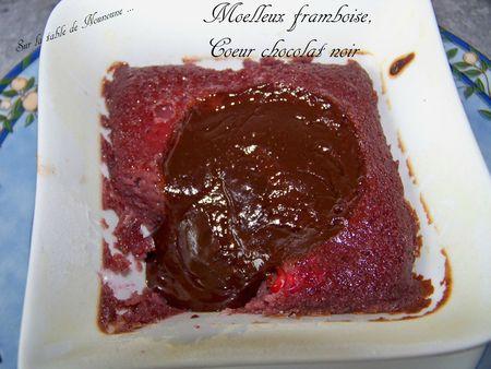 Moelleux framboise, coeur chocolat noir 2