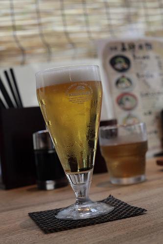 Glass Beer at Gogyo Ramen, Kyoto