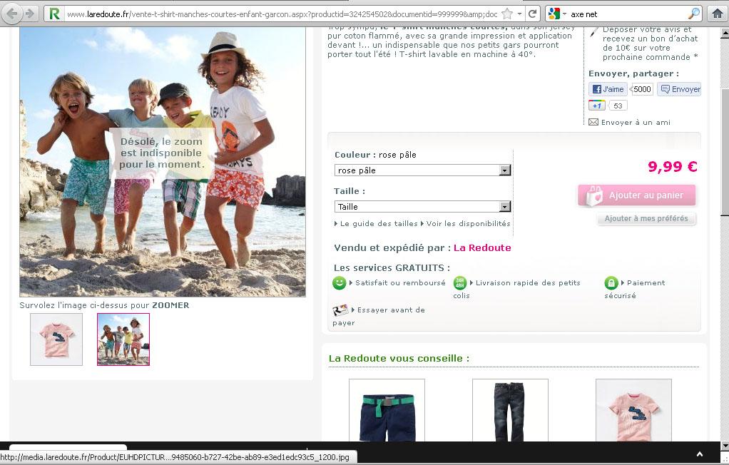 Un monsieur tout nu sur une fiche de produit pour enfant LaRedoute.fr