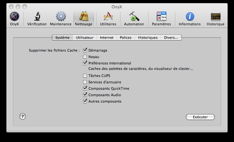 775396screen capture 4 OnyX : Lutilitaire de maintenance pour Mac.