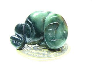 Grenouille de fortune en jade vert