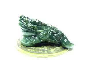 Grenouille de fortune en jade vert