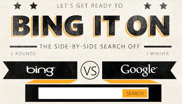 Bing Vs Google : Microsoft vous lance un défis