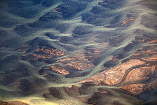Vues aériennes de rivières volcaniques par André Ermolaev - Photo