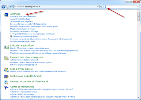Liste de toutes les options du panneau de configuration de Windows 7/Vista