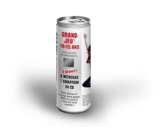 Les « cannettes à gratter » de la Caisse d’Epargne par Drinkyz.