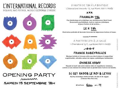 Inauguration - L'International Records / Samedi 15 septembre