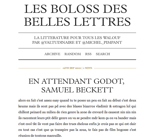 littérature pour les bolosses avecbolossdesbelleslettre