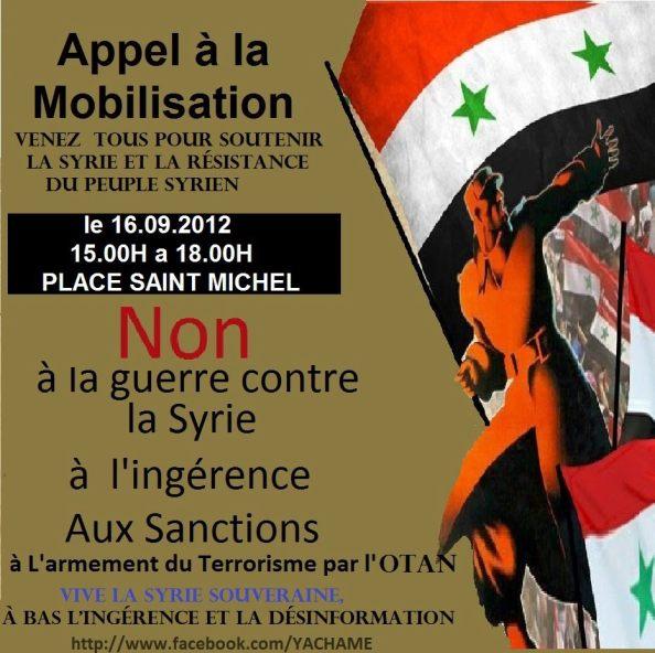 On se lève tous pour la Syrie, et contre le terrorisme international, le 16 septembre !