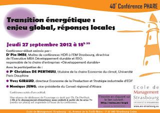 40ème Conférence Phare de l'EM Strasbourg : Transision énergetique - enjeu global, reponses locales