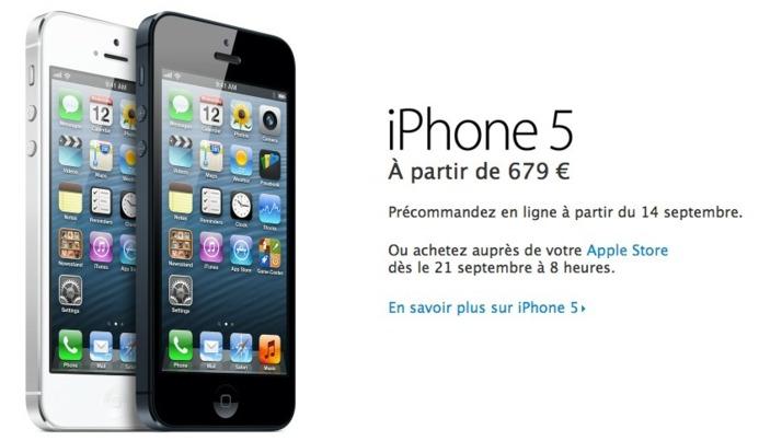 iphone 5 prix LiPhone 5 disponible en précommande à 679 € !