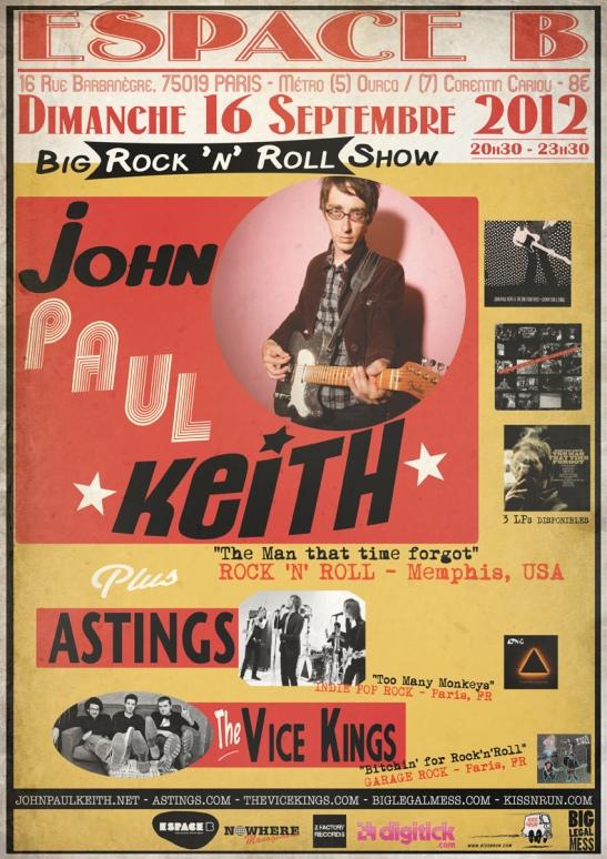 John Paul Keith + Astings + The Vice Kings à l’Espace B le 16.09