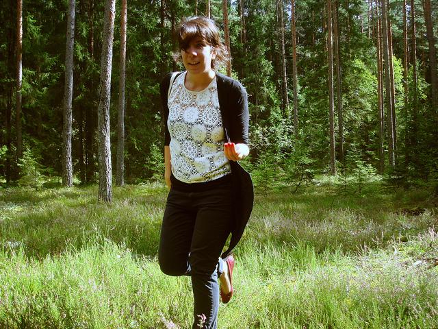 Latvian woods, mushroom hunting