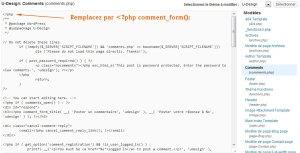 Modifier le fichier comments-php