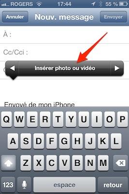 ios mail photo video piece jointe iPhone   iPad iOS 6 : dix astuces 