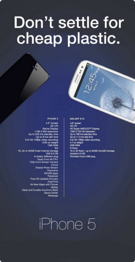 Pub : Quand Samsung s’attaque à l’iPhone 5