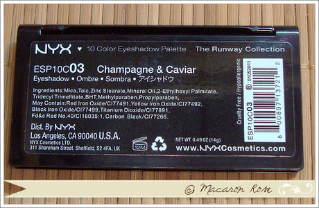 [Revue] NYX - Champagne & Caviar