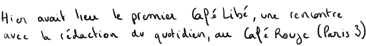 Café Libé, première !