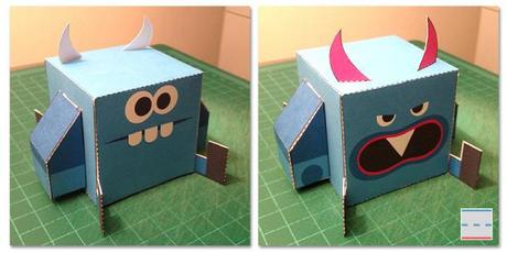 Monster Flip paper toys (x 6)
