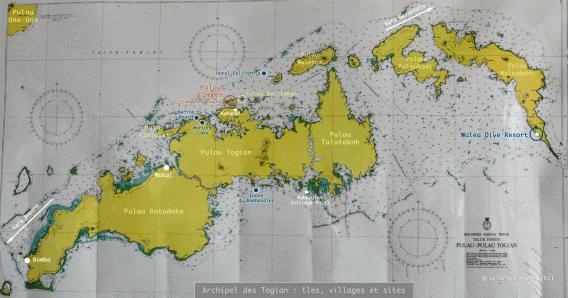 Archipel des Togian : îles, villages et sites (Sulawesi Centre, Indonésie)