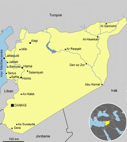 SYRIE - Chroniques de la révolution syrienne (IX / XIII) carte syrie