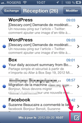 ios6 iphone mail 3 iPad   iPhone iOS 6 : Comment accéder rapidement aux brouillons [Mail]