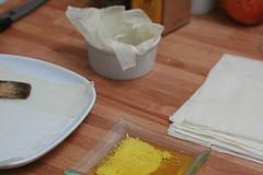 Timbales croustillantes aux pommes & caramel de cidre Feuilles de brick beurrées