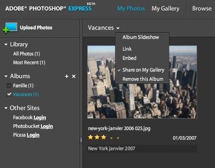 Photoshop Express est en ligne !