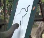 vidéo éléphant peinture autoportrait