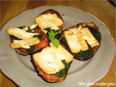 mini pizza d'aubergines