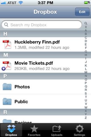 Dropbox mis à jour sur iOS